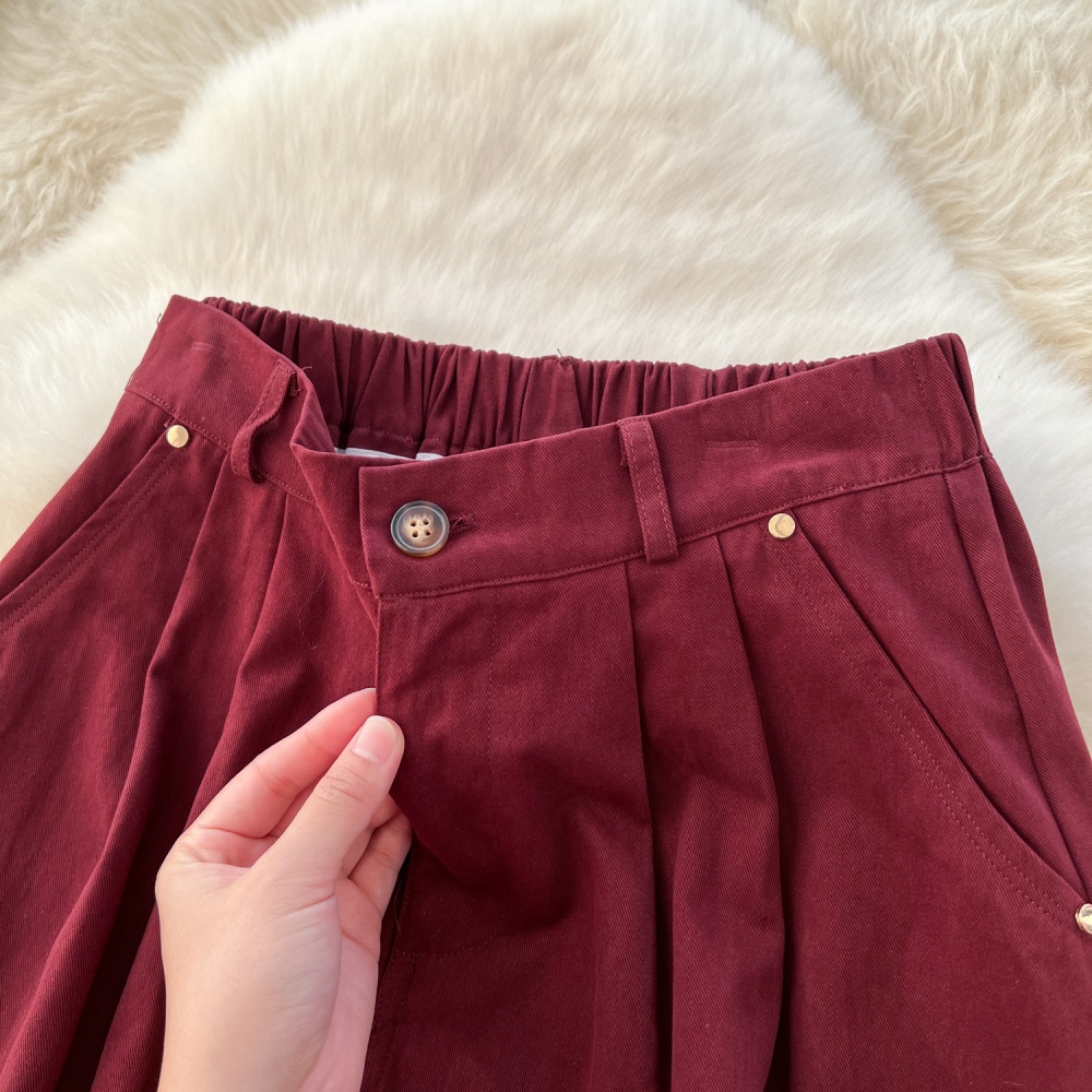 High waist elastic waist autumn and winter skirt