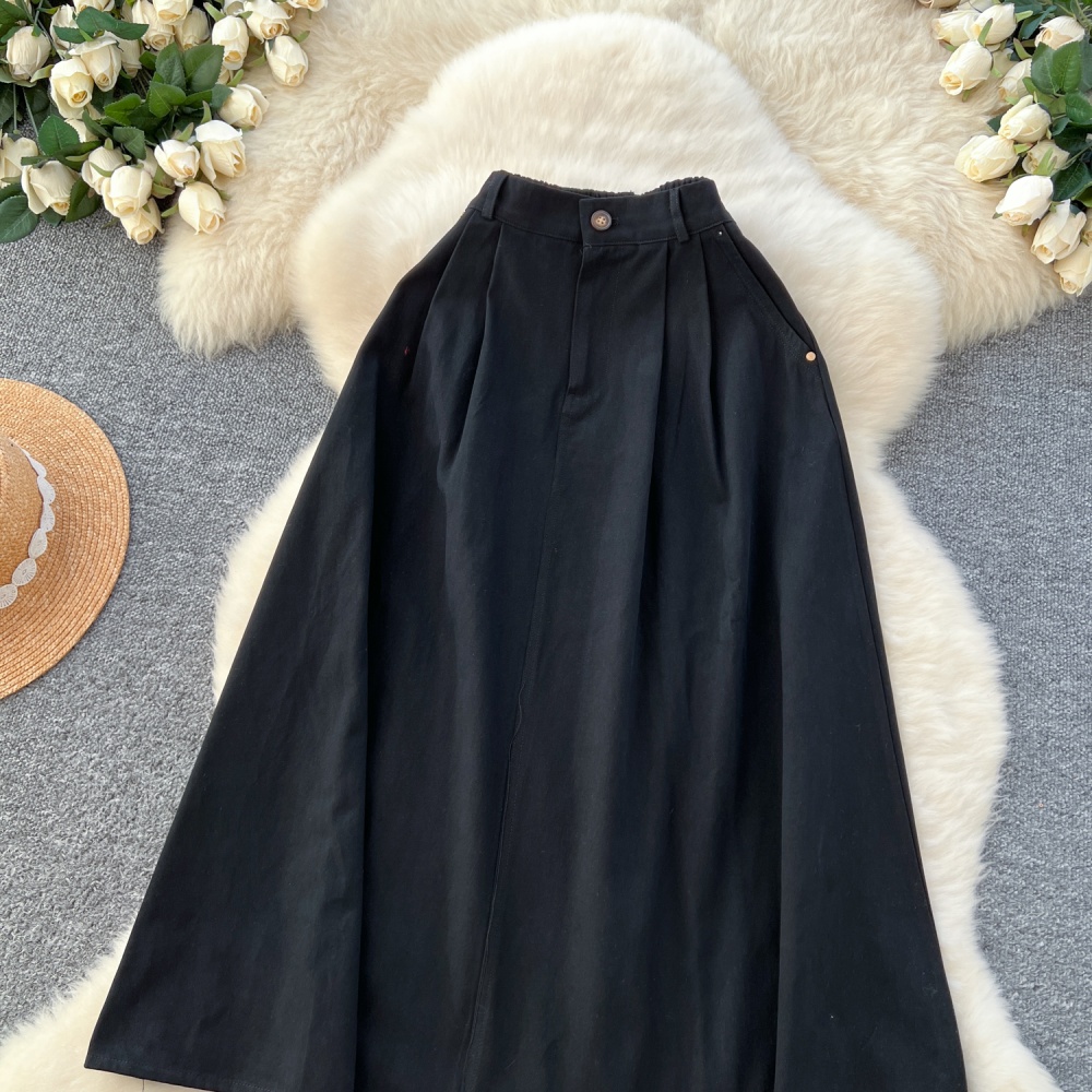 High waist elastic waist autumn and winter skirt