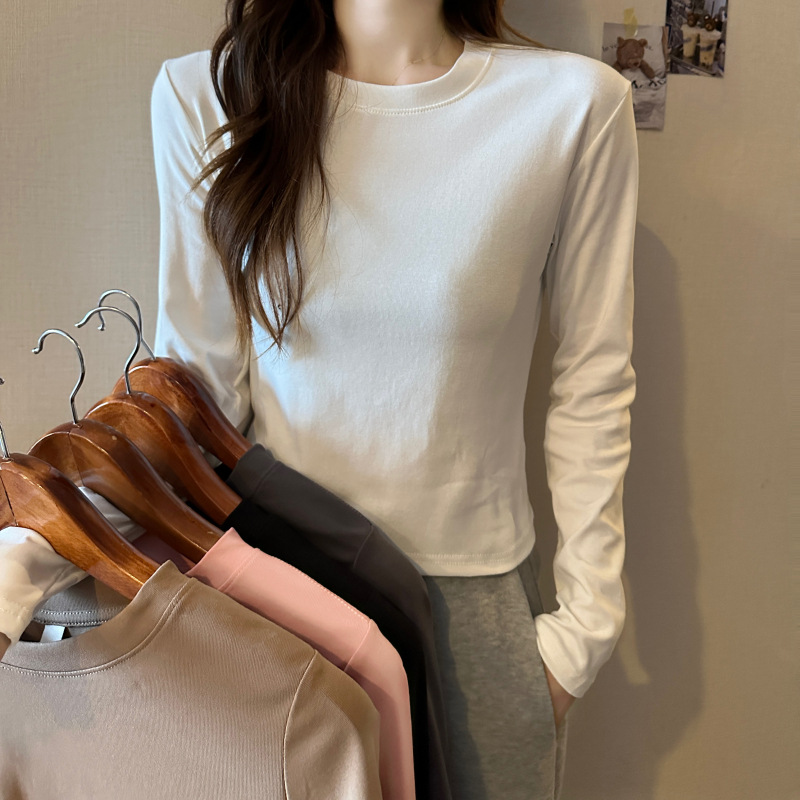 Round neck bottoming shirt all-match tops for women