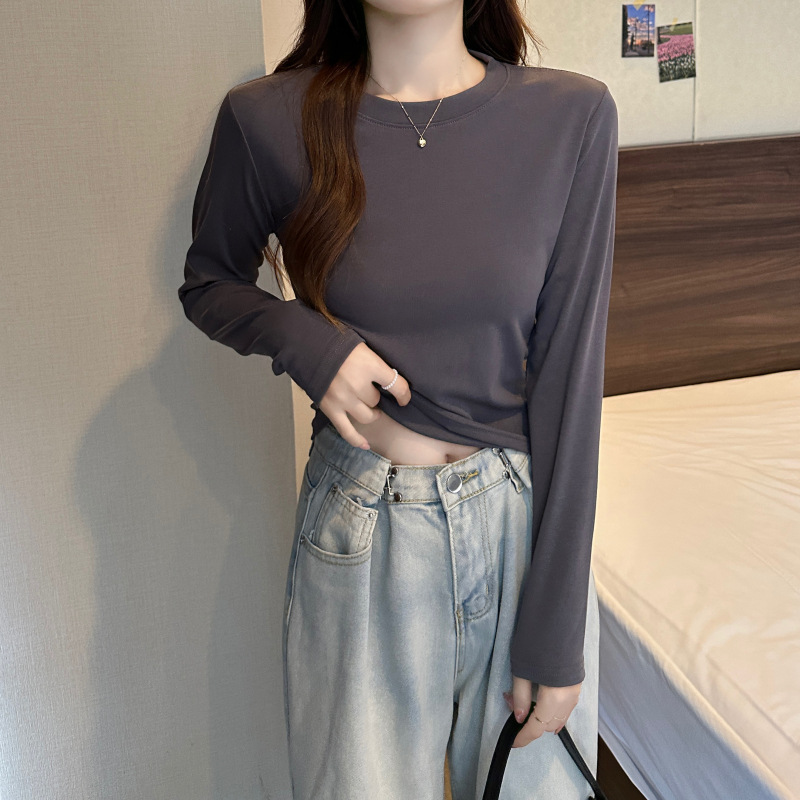 Round neck bottoming shirt all-match tops for women