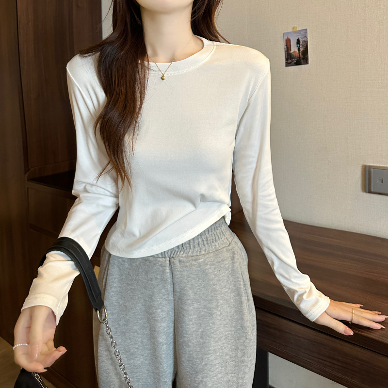 Round neck bottoming shirt all-match tops for women