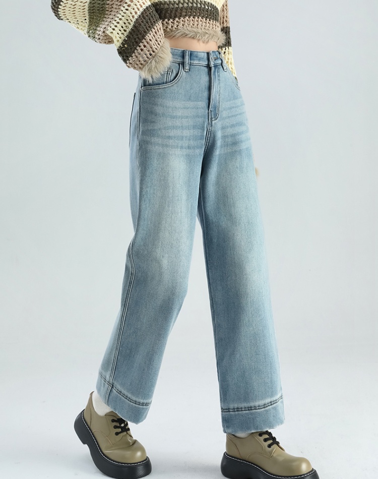 Nine tenths denim slim elasticity all-match pants