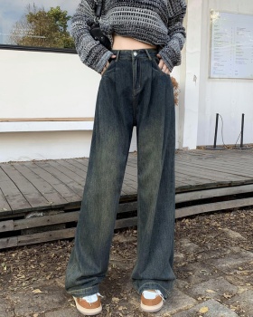 Denim mopping long pants loose wide leg pants for women