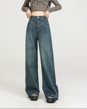 High waist fashion jeans loose drape pants for women