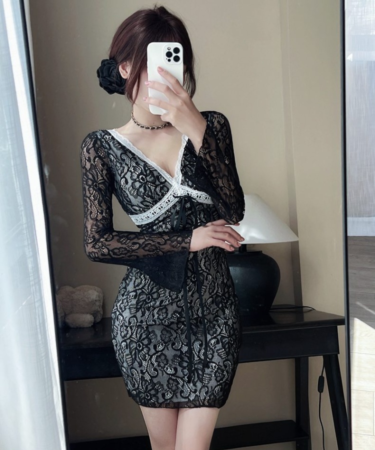 Autumn and winter bottoming T-back sexy dress for women