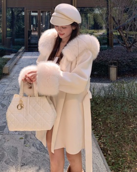 Fashion France style overcoat fox fur fur coat for women