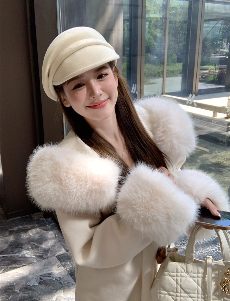 Fashion France style overcoat fox fur fur coat for women