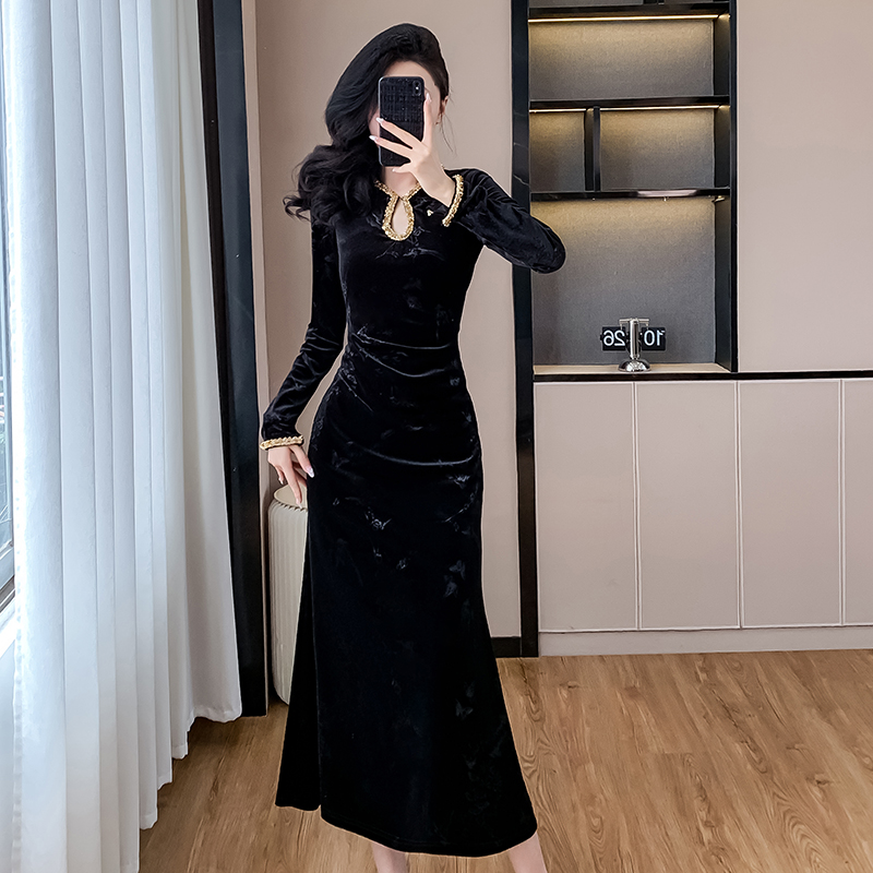 Pinched waist slim dress temperament formal dress