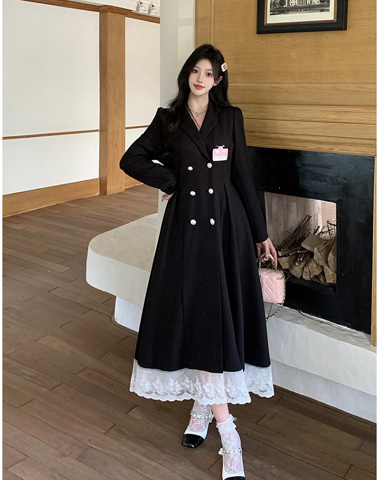 Long large yard business suit bow temperament dress for women