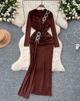 Ladies elegant dress V-neck evening dress for women