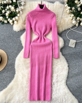 Elasticity slim sweater winter knitted dress for women