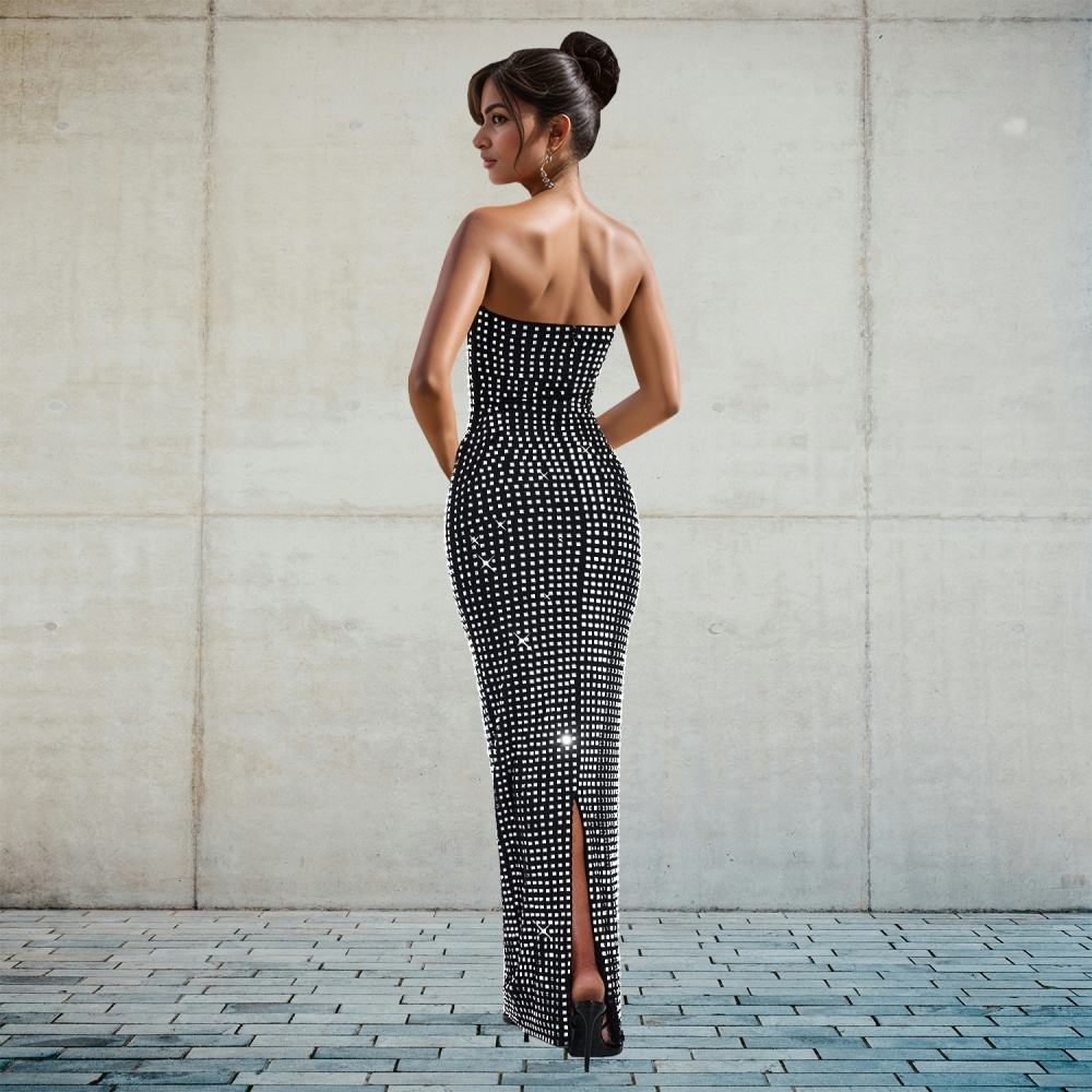 Fashion sexy after the split diamond dress for women