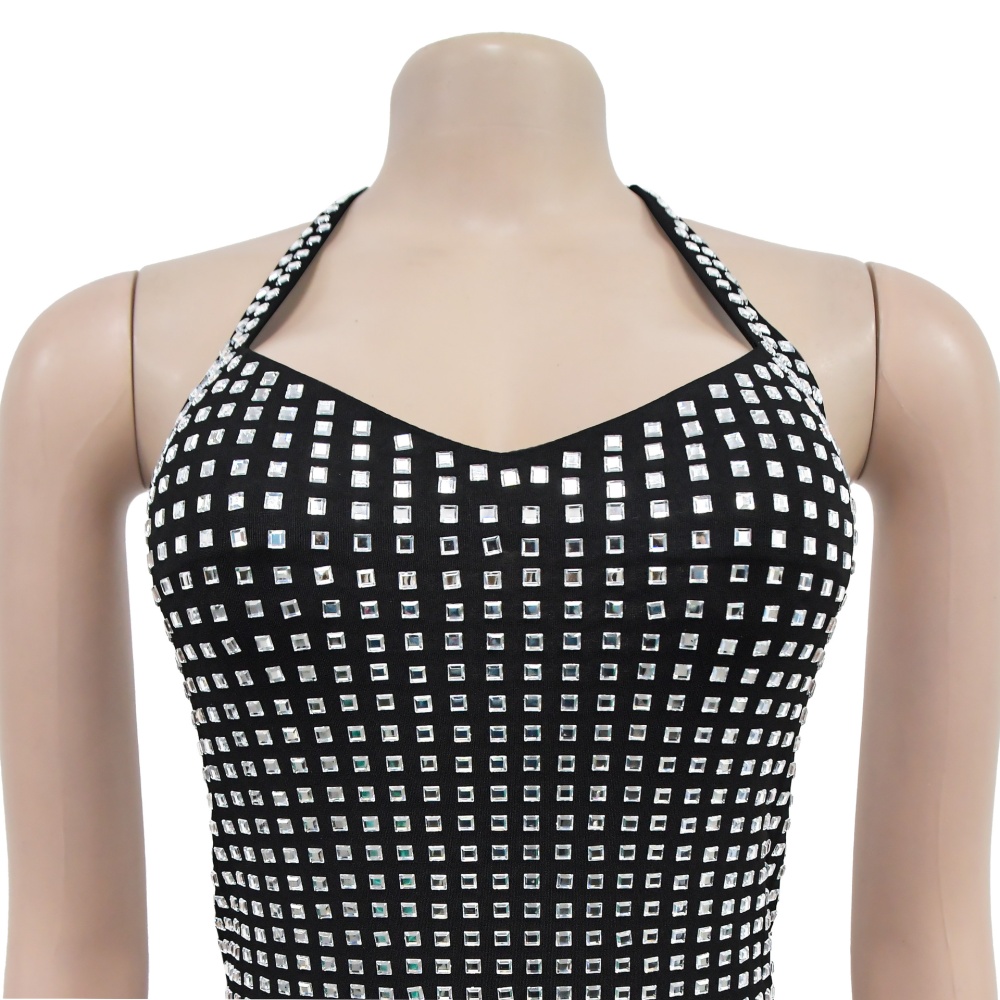 Fashion halter rhinestone dress for women