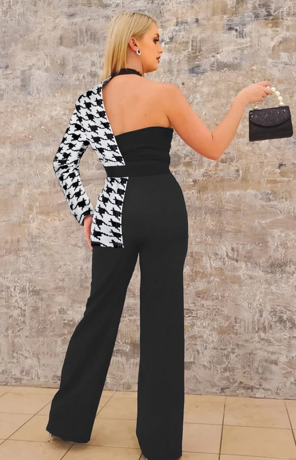 Wide leg printing sexy European style jumpsuit 2pcs set