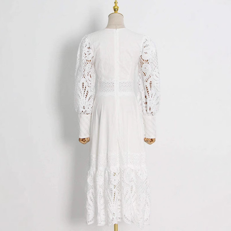 Lantern sleeve fashion embroidery spring dress