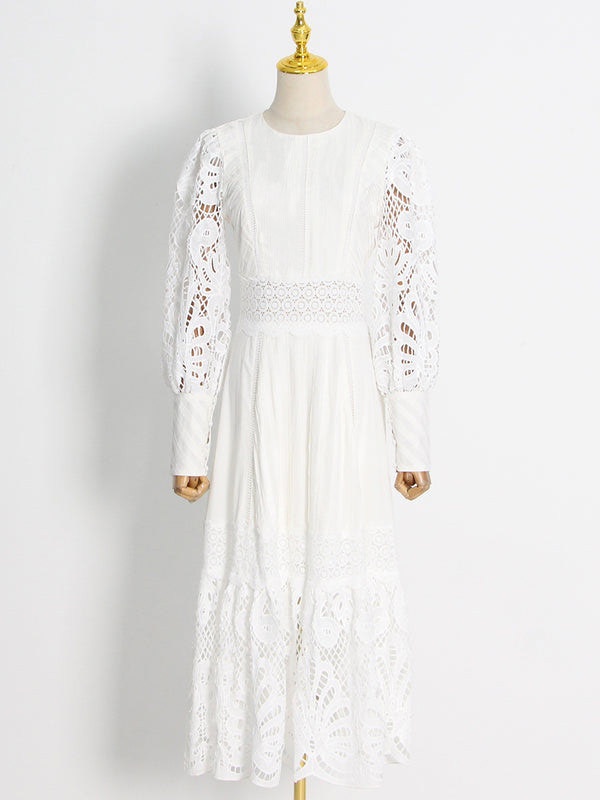 Lantern sleeve fashion embroidery spring dress