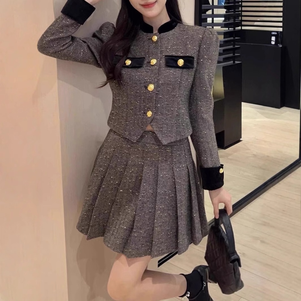 Autumn skirt chanelstyle jacket 2pcs set for women