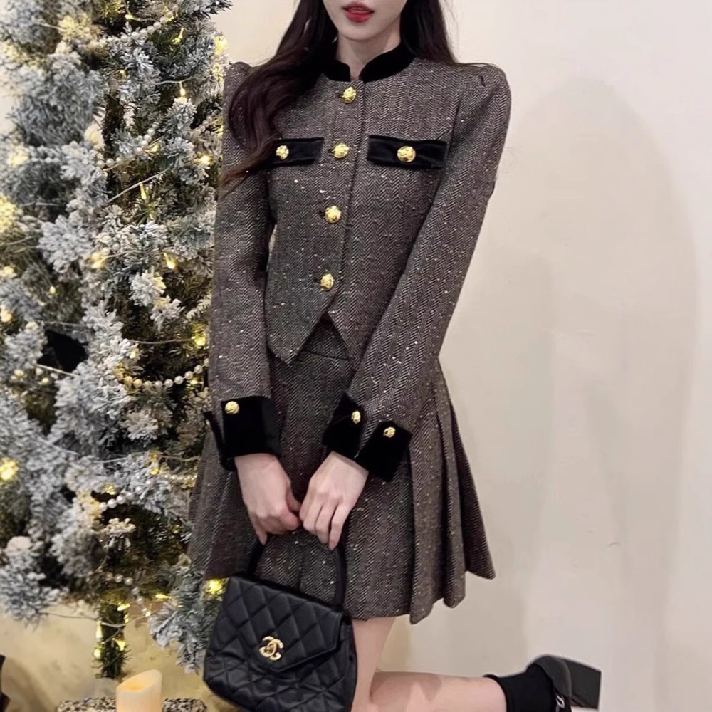 Autumn skirt chanelstyle jacket 2pcs set for women