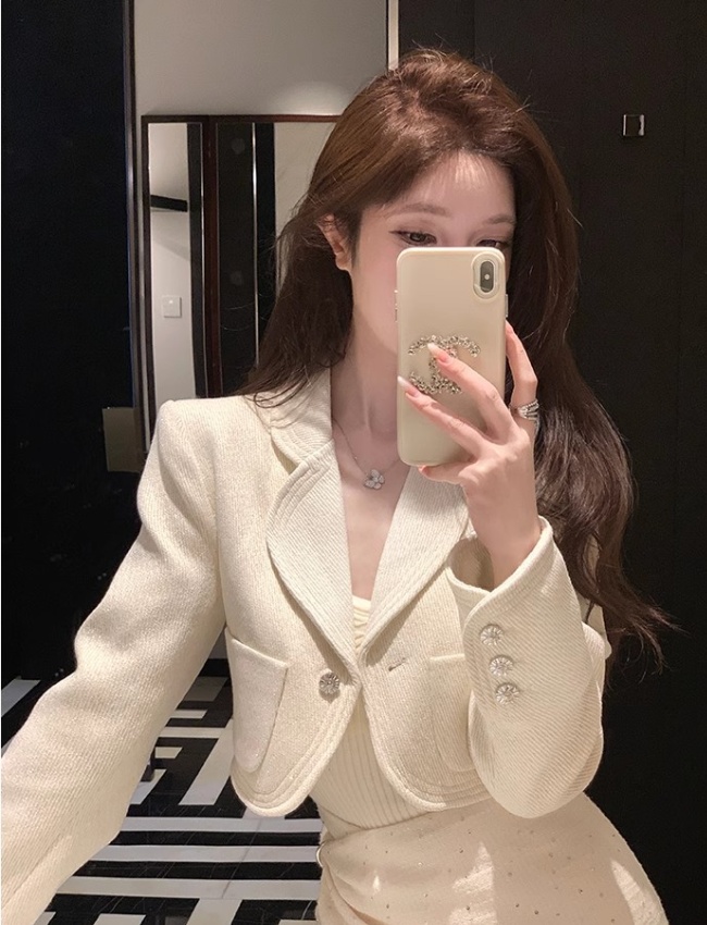 Tender ladies diamond tops chanelstyle short business suit