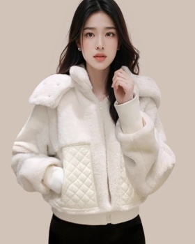 White temperament hooded coat autumn and winter elmo cotton coat