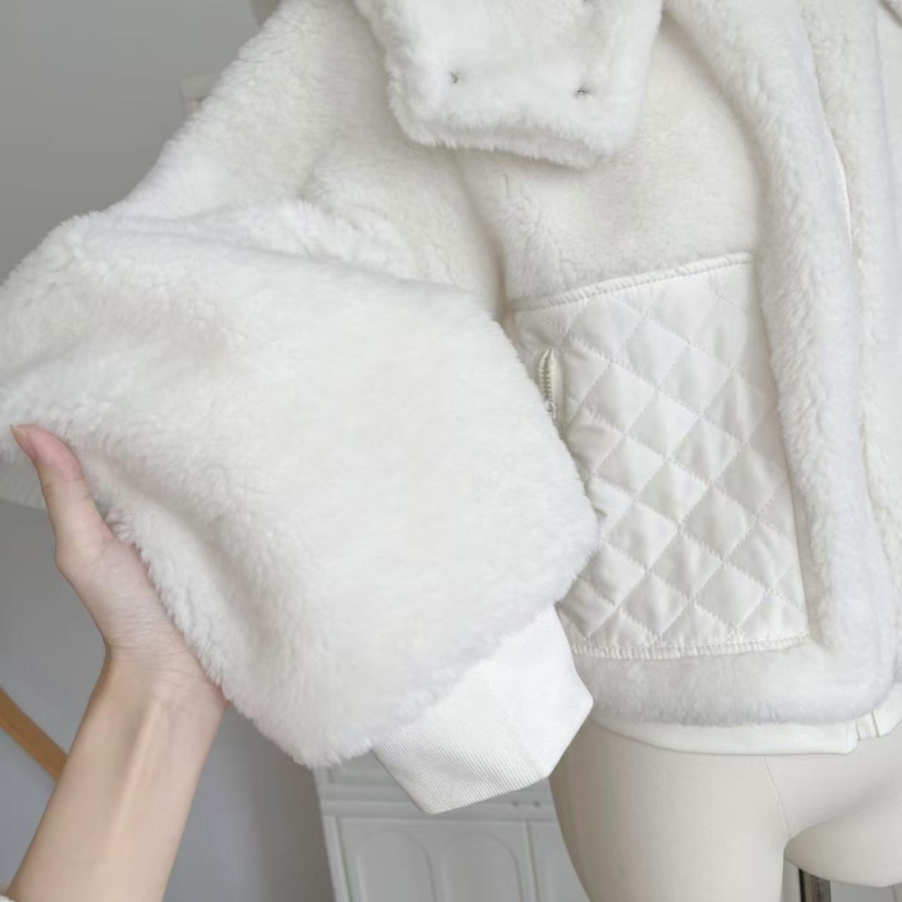 White temperament hooded coat autumn and winter elmo cotton coat