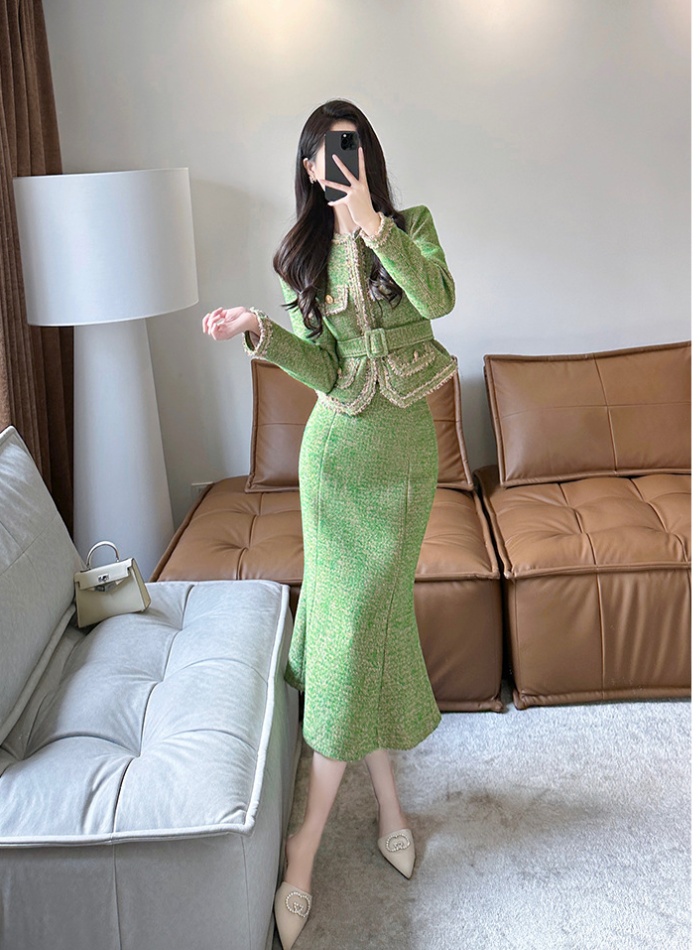 Ladies fashion long skirt 2pcs set for women