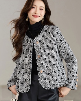 Temperament coat coarse flower cardigan for women