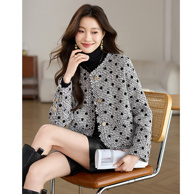 Temperament coat coarse flower cardigan for women