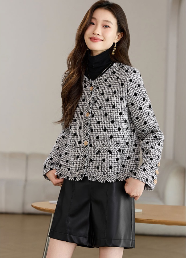 Temperament coat coarse flower cardigan for women