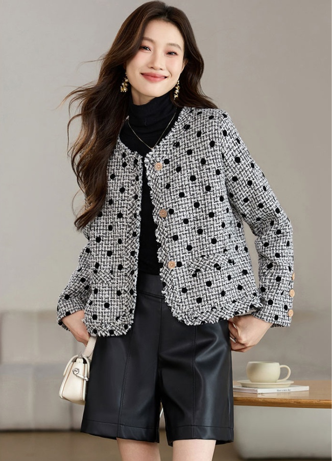 Temperament coat coarse flower cardigan for women