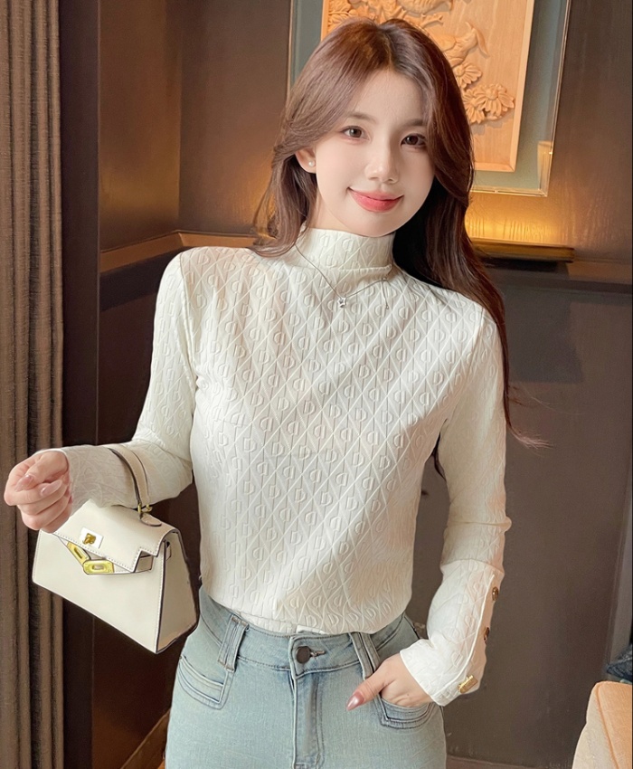 All-match high collar bottoming shirt slim tops