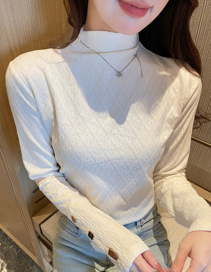 All-match high collar bottoming shirt slim tops