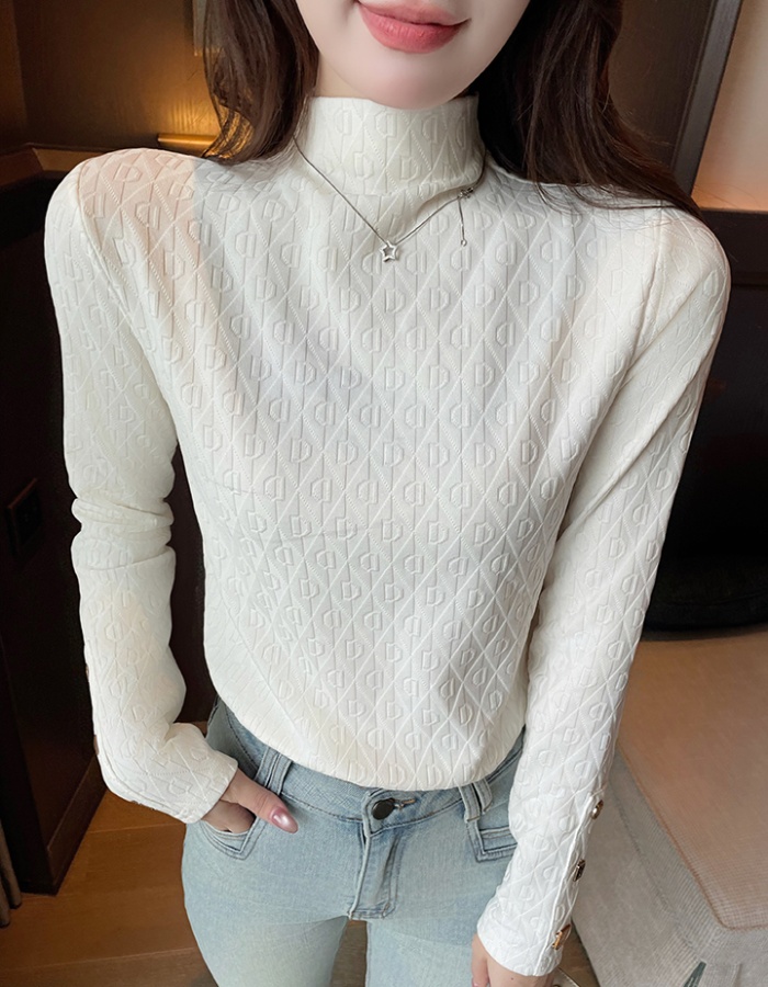 All-match high collar bottoming shirt slim tops