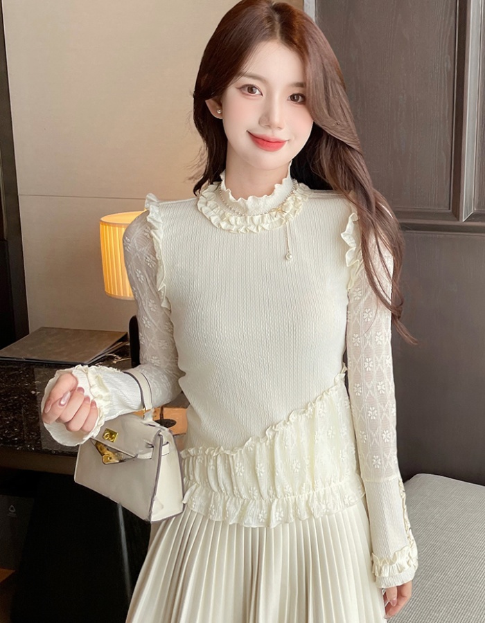 Lace niche bottoming shirt autumn and winter T-shirt