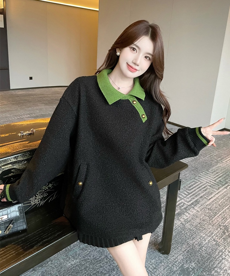 Loose autumn and winter hoodie large yard tops for women