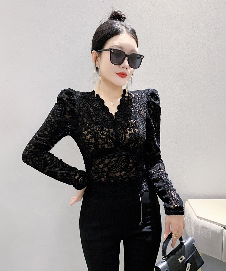 Slim bottoming autumn and winter small shirt for women