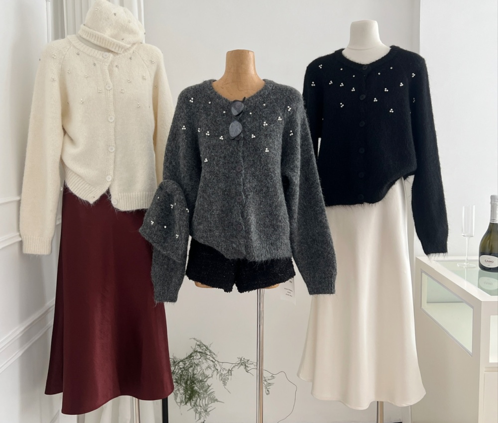 Ornament beading sweater show young tender coat