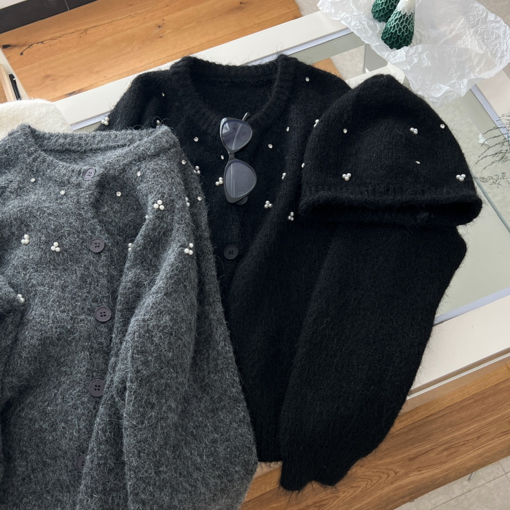 Ornament beading sweater show young tender coat