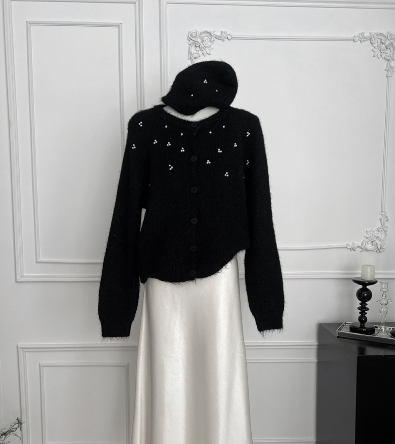 Ornament beading sweater show young tender coat