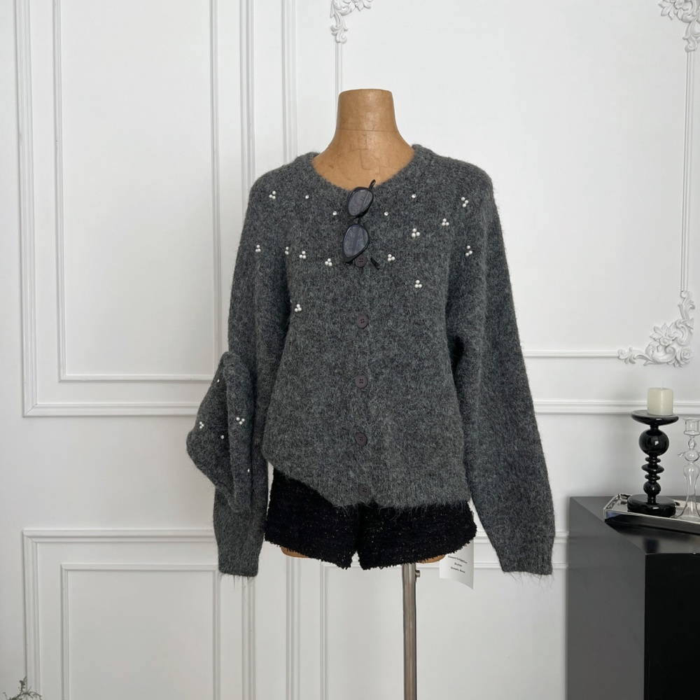 Ornament beading sweater show young tender coat