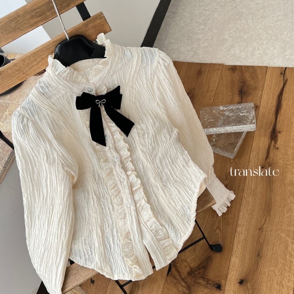 Long sleeve niche short skirt lace temperament shirt a set