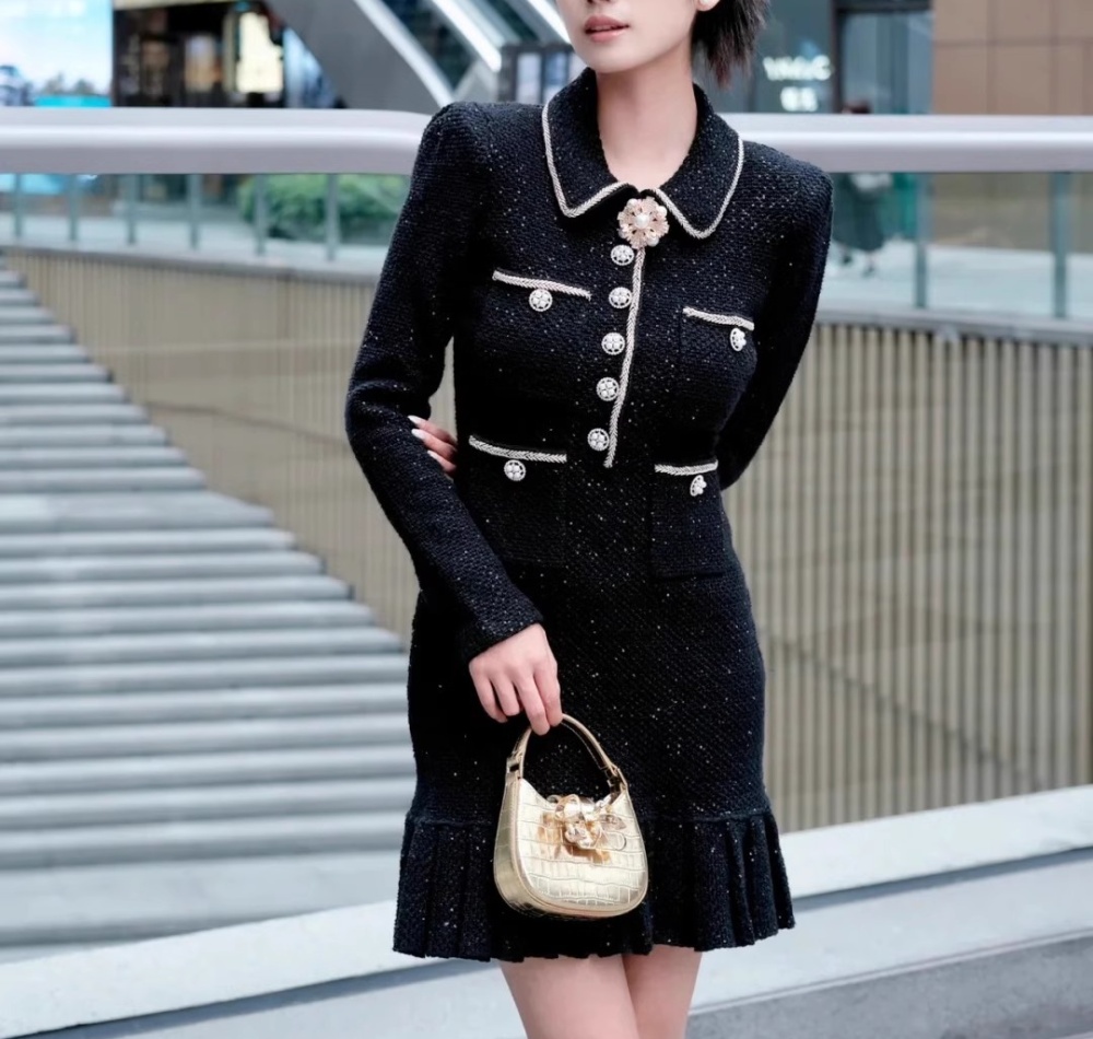 Light luxury bottoming long sleeve spring dress for women