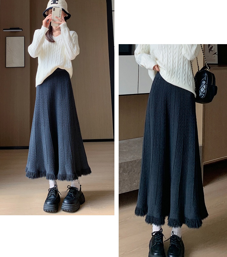 A-line pleated long dress Korean style skirt for women