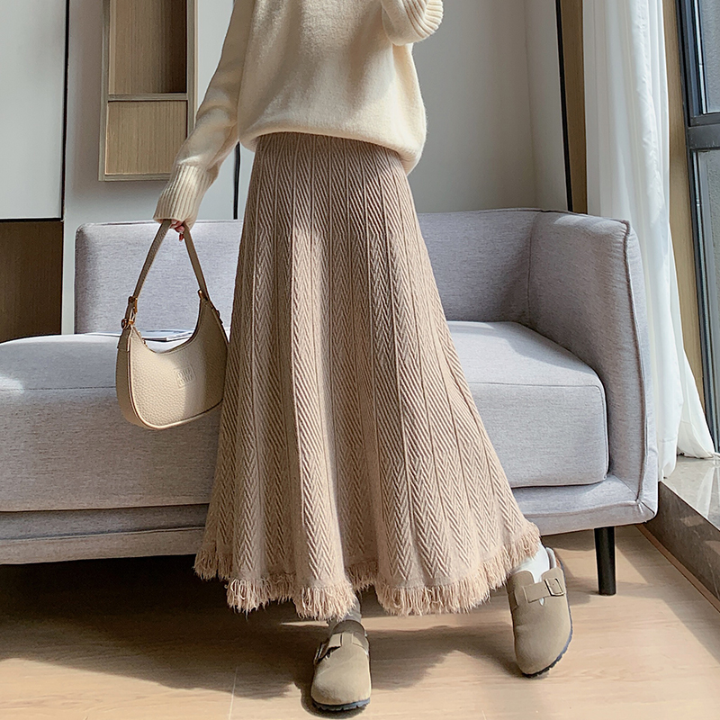 A-line pleated long dress Korean style skirt for women