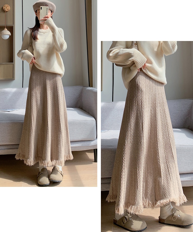 A-line pleated long dress Korean style skirt for women