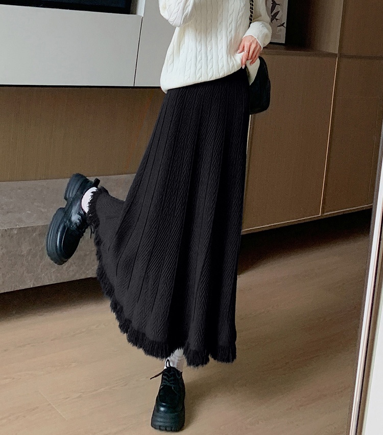 A-line pleated long dress Korean style skirt for women