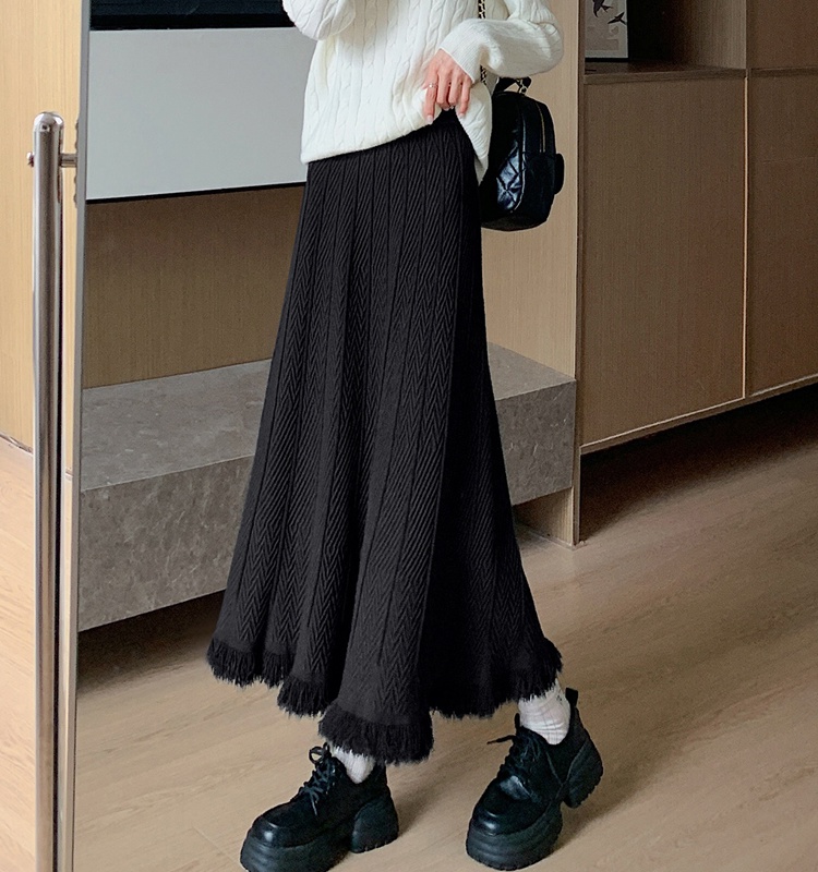 A-line pleated long dress Korean style skirt for women