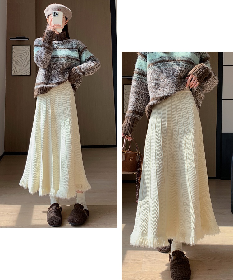 A-line pleated long dress Korean style skirt for women