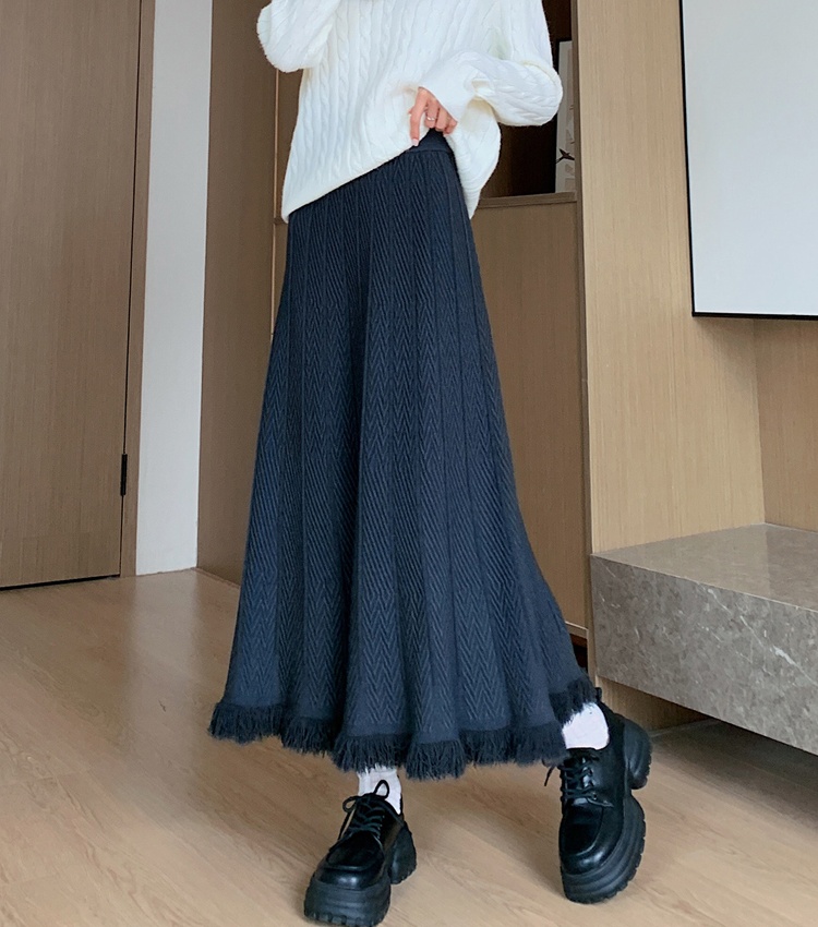 A-line pleated long dress Korean style skirt for women