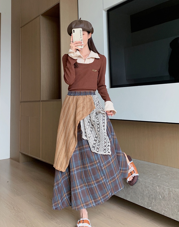 Autumn and winter long skirt irregular skirt for women